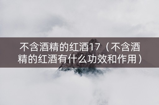 不含酒精的红酒17（不含酒精的红酒有什么功效和作用）