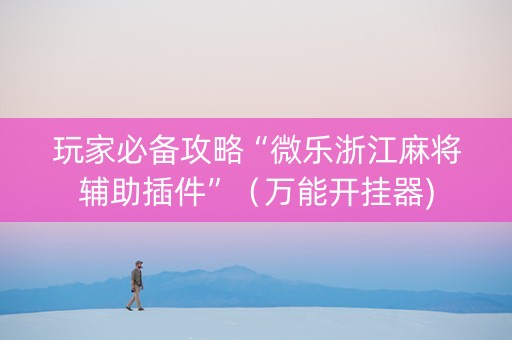 玩家必备攻略“微乐浙江麻将辅助插件”（万能开挂器)
