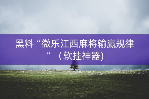 黑料“微乐江西麻将输赢规律”（软挂神器)