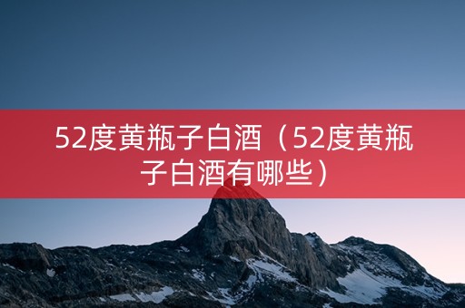52度黄瓶子白酒（52度黄瓶子白酒有哪些）