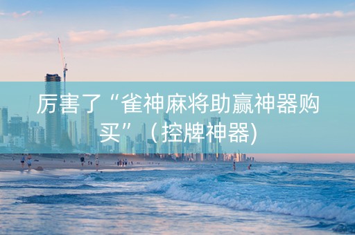 厉害了“雀神麻将助赢神器购买”（控牌神器)