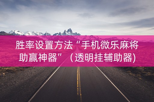 胜率设置方法“手机微乐麻将助赢神器”（透明挂辅助器)