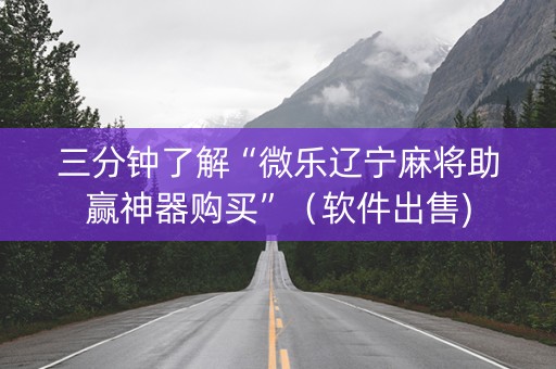 三分钟了解“微乐辽宁麻将助赢神器购买”（软件出售)