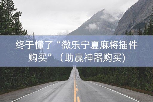 终于懂了“微乐宁夏麻将插件购买”（助赢神器购买)