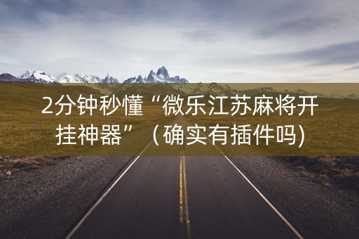 2分钟秒懂“微乐江苏麻将开挂神器”（确实有插件吗)