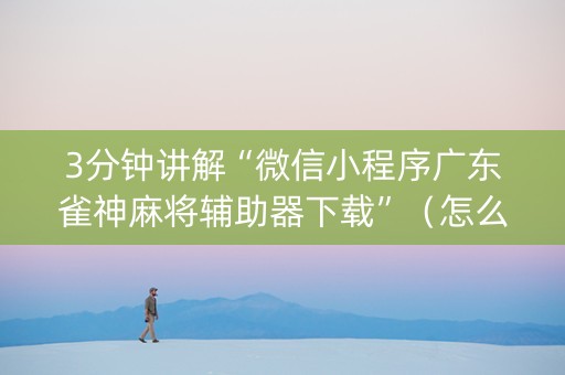 3分钟讲解“微信小程序广东雀神麻将辅助器下载”（怎么能调好牌)