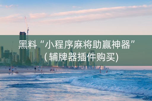 黑料“小程序麻将助赢神器”（辅牌器插件购买)