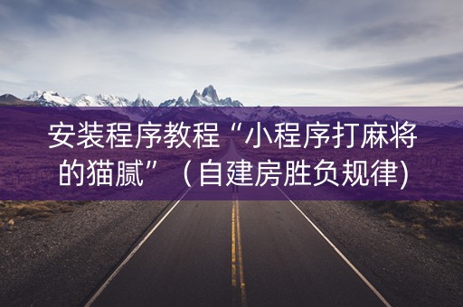 安装程序教程“小程序打麻将的猫腻”（自建房胜负规律)