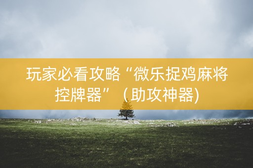 玩家必看攻略“微乐捉鸡麻将控牌器”（助攻神器)