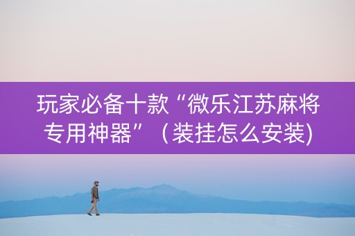 玩家必备十款“微乐江苏麻将专用神器”（装挂怎么安装)