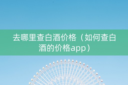 去哪里查白酒价格（如何查白酒的价格app）