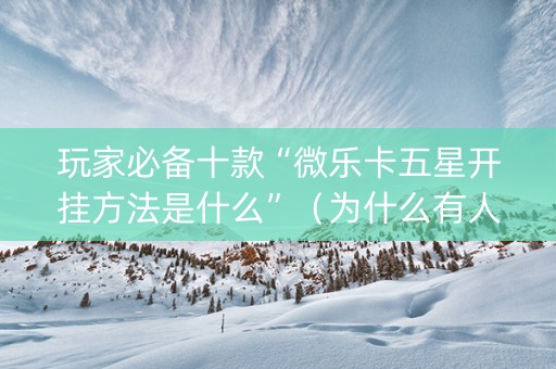 玩家必备十款“微乐卡五星开挂方法是什么”（为什么有人一直赢)