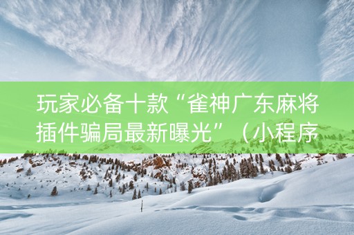 玩家必备十款“雀神广东麻将插件骗局最新曝光”（小程序怎么才会赢)