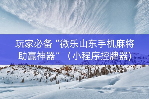 玩家必备“微乐山东手机麻将助赢神器”（小程序控牌器)