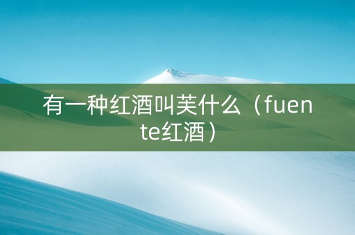 有一种红酒叫芙什么（fuente红酒）