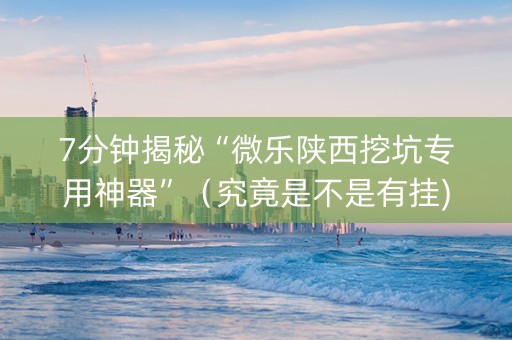 7分钟揭秘“微乐陕西挖坑专用神器”（究竟是不是有挂)