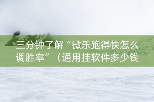 三分钟了解“微乐跑得快怎么调胜率”（通用挂软件多少钱)