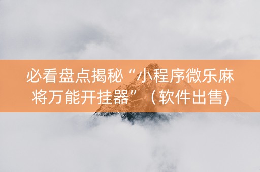 必看盘点揭秘“小程序微乐麻将万能开挂器”（软件出售)