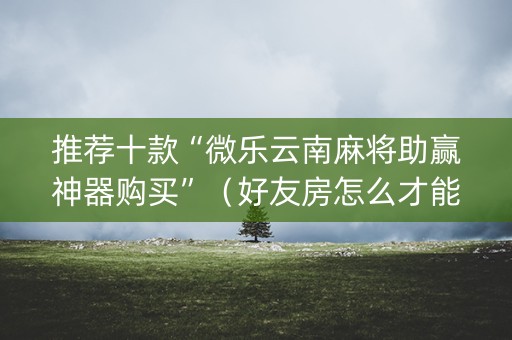 推荐十款“微乐云南麻将助赢神器购买”（好友房怎么才能赢)