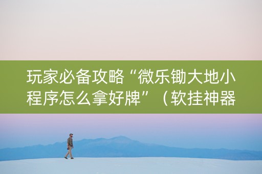 玩家必备攻略“微乐锄大地小程序怎么拿好牌”（软挂神器)