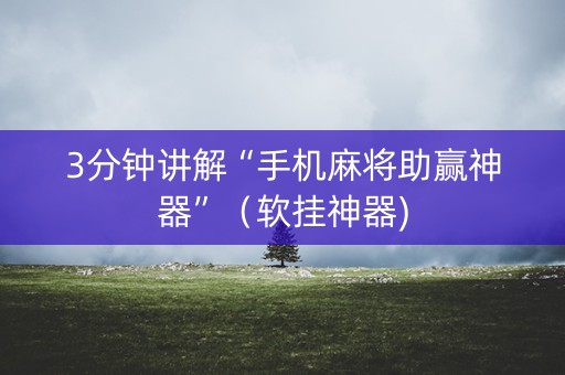 3分钟讲解“手机麻将助赢神器”（软挂神器)