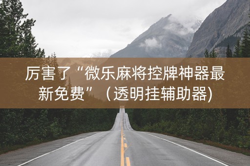 厉害了“微乐麻将控牌神器最新免费”（透明挂辅助器)