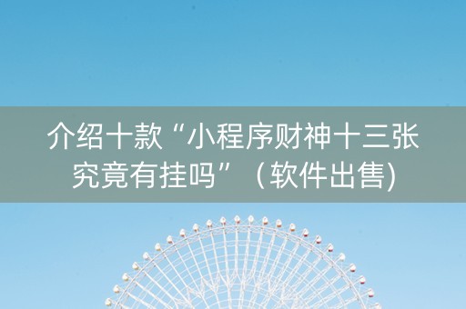 介绍十款“小程序财神十三张究竟有挂吗”（软件出售)