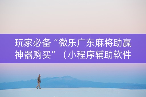 玩家必备“微乐广东麻将助赢神器购买”（小程序辅助软件)