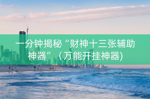 一分钟揭秘“财神十三张辅助神器”（万能开挂神器)