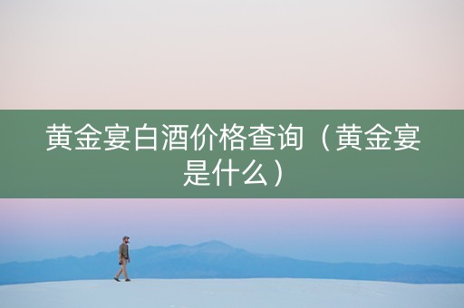 黄金宴白酒价格查询（黄金宴是什么）