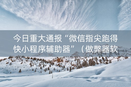 今日重大通报“微信指尖跑得快小程序辅助器”（做弊器软件下载)