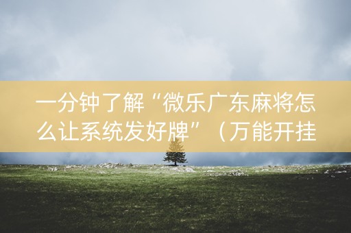 一分钟了解“微乐广东麻将怎么让系统发好牌”（万能开挂神器)