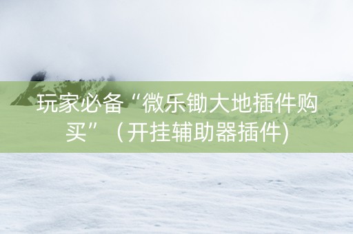 玩家必备“微乐锄大地插件购买”（开挂辅助器插件)