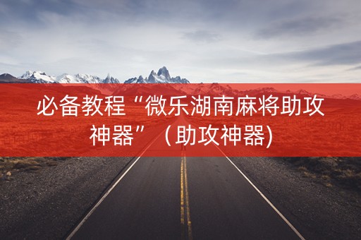 必备教程“微乐湖南麻将助攻神器”（助攻神器)