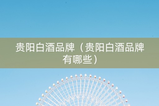 贵阳白酒品牌（贵阳白酒品牌有哪些）