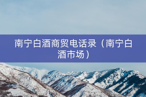 南宁白酒商贸电话录（南宁白酒市场）