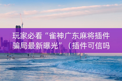 玩家必看“雀神广东麻将插件骗局最新曝光”（插件可信吗)