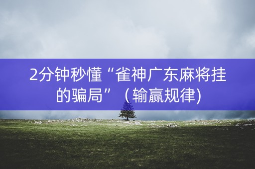2分钟秒懂“雀神广东麻将挂的骗局”（输赢规律)