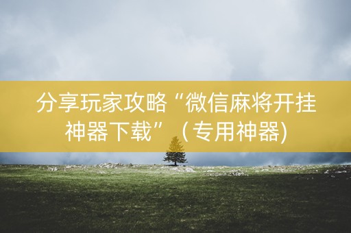 分享玩家攻略“微信麻将开挂神器下载”（专用神器)