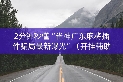 2分钟秒懂“雀神广东麻将插件骗局最新曝光”（开挂辅助脚本)