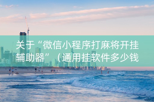 关于“微信小程序打麻将开挂辅助器”（通用挂软件多少钱)