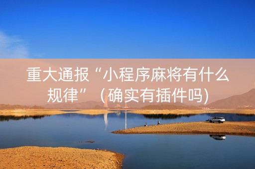 重大通报“小程序麻将有什么规律”（确实有插件吗)