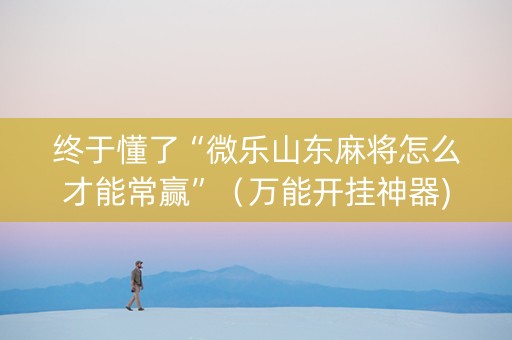 终于懂了“微乐山东麻将怎么才能常赢”（万能开挂神器)