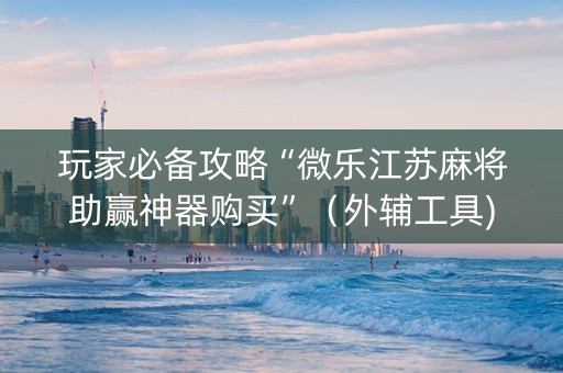 玩家必备攻略“微乐江苏麻将助赢神器购买”（外辅工具)