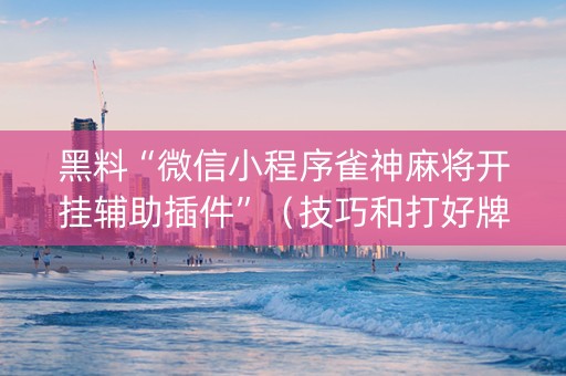 黑料“微信小程序雀神麻将开挂辅助插件”（技巧和打好牌方法)