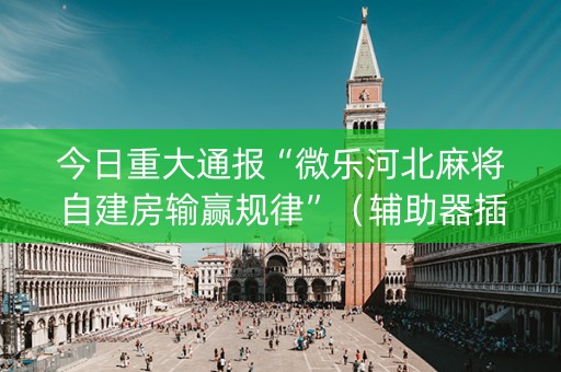 今日重大通报“微乐河北麻将自建房输赢规律”（辅助器插件)