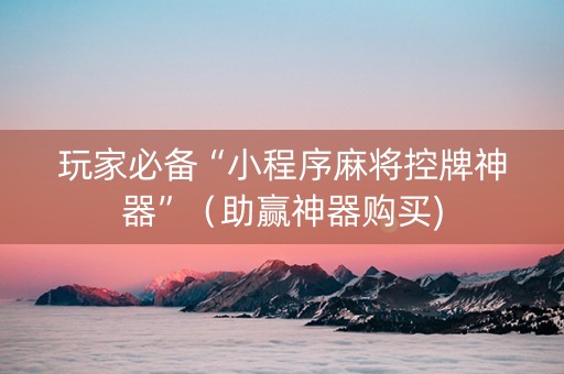 玩家必备“小程序麻将控牌神器”（助赢神器购买)