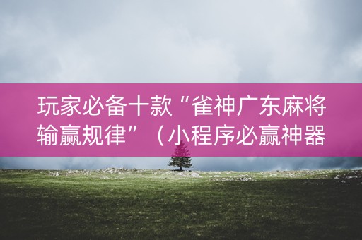 玩家必备十款“雀神广东麻将输赢规律”（小程序必赢神器)