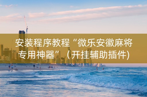安装程序教程“微乐安徽麻将专用神器”（开挂辅助插件)