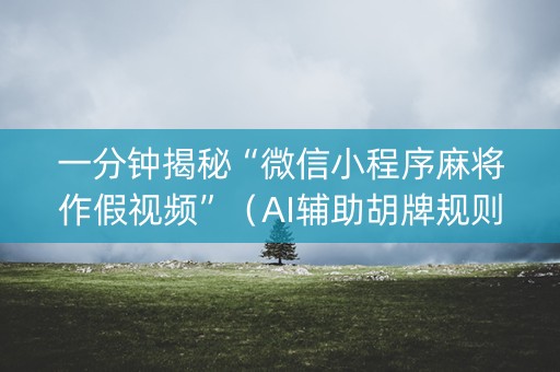 一分钟揭秘“微信小程序麻将作假视频”（AI辅助胡牌规则)